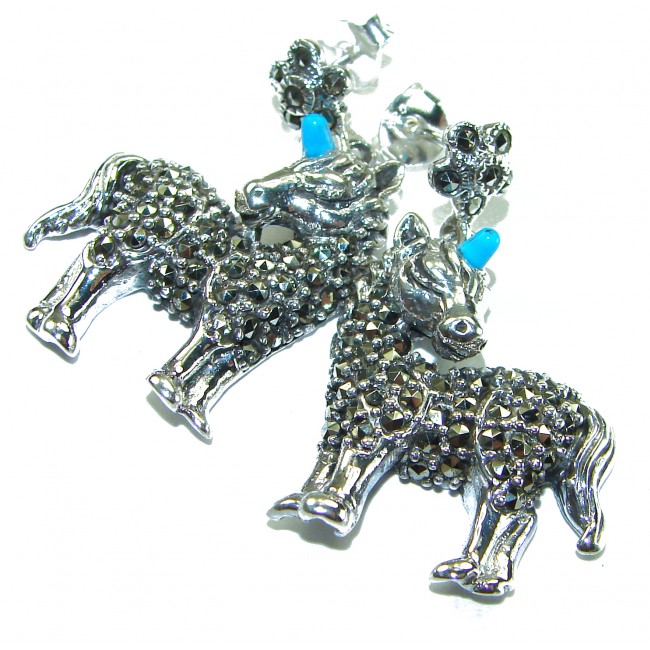 My sweet Unicorns Marcasite .925 Sterling Silver handmade Earrings