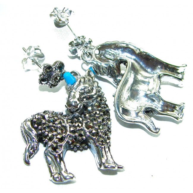 My sweet Unicorns Marcasite .925 Sterling Silver handmade Earrings