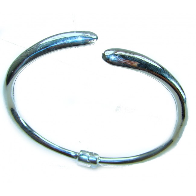 Fancy highly polished .925 Sterling Silver handcrafted Statement Italy made Bracelet - photo 3