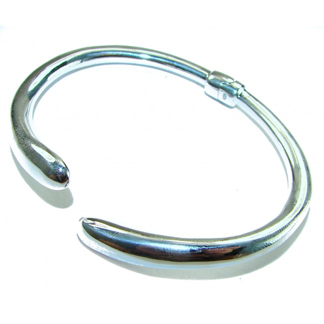 Fancy highly polished .925 Sterling Silver handcrafted Statement Italy made Bracelet - photo 1