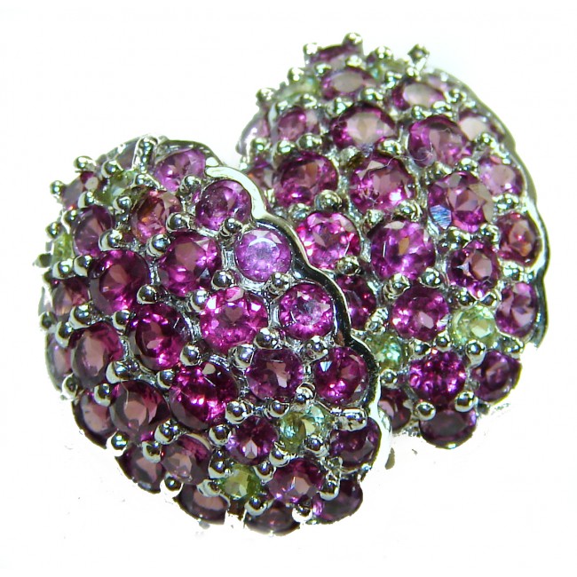 Penelope Authentic 12.5 carat faceted Garnet .925 Sterling Silver handcrafted earrings