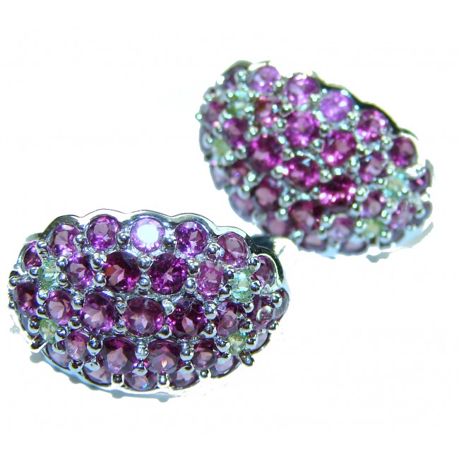 Penelope Authentic 12.5 carat faceted Garnet .925 Sterling Silver handcrafted earrings