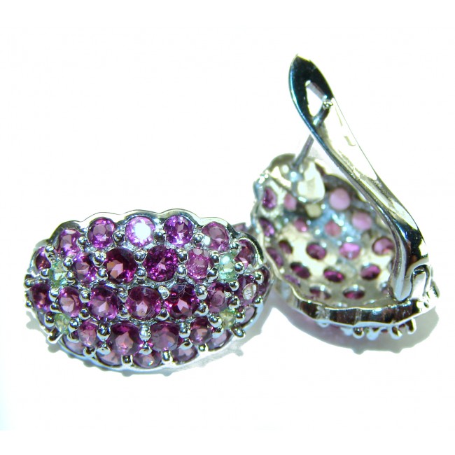 Penelope Authentic 12.5 carat faceted Garnet .925 Sterling Silver handcrafted earrings