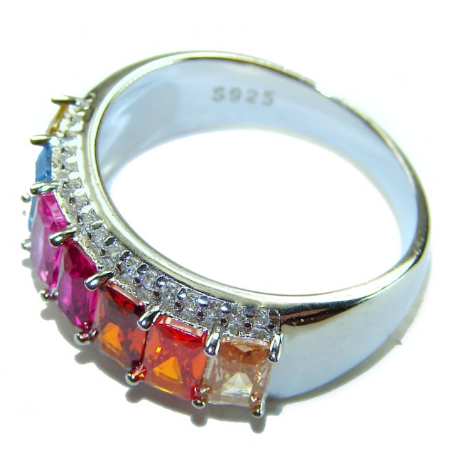 Colors of the Earth 4.9 carat Topaz .925 Sterling Silver handcrafted Large ring size 6