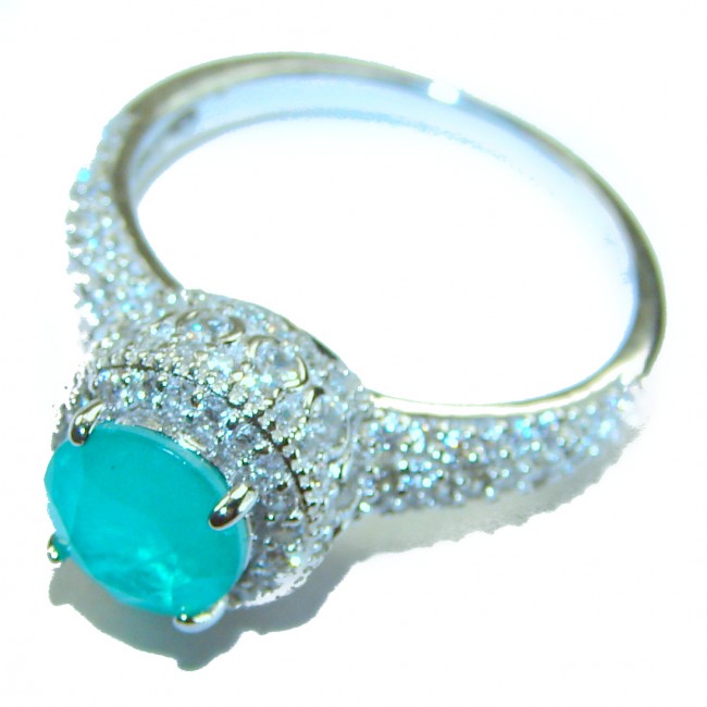 Eau Pure 2.5 carat Paraiba Tourmaline .925 Sterling Silver Handcrafted Ring size 7 1/2