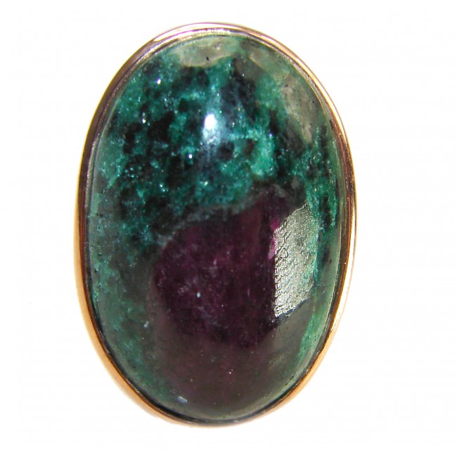 Natural Eudialyte 14K Gold over .925 Sterling Silver Large Ring s. 8 adjustable