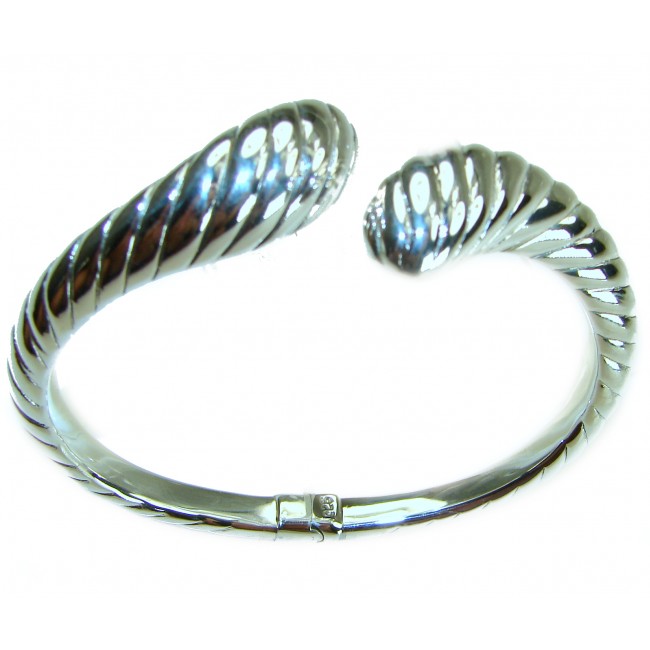 Bali made Bracelet in best quality .925 Sterling Silver - Sterling silver bracelet, angled view, Bali-made, rope design.