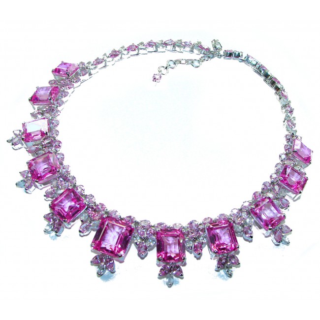 Tiffany - Magnificent 274.5 carat Pink Sapphire .925 Sterling Silver handcrafted Large Statement necklace, 122.6 grams