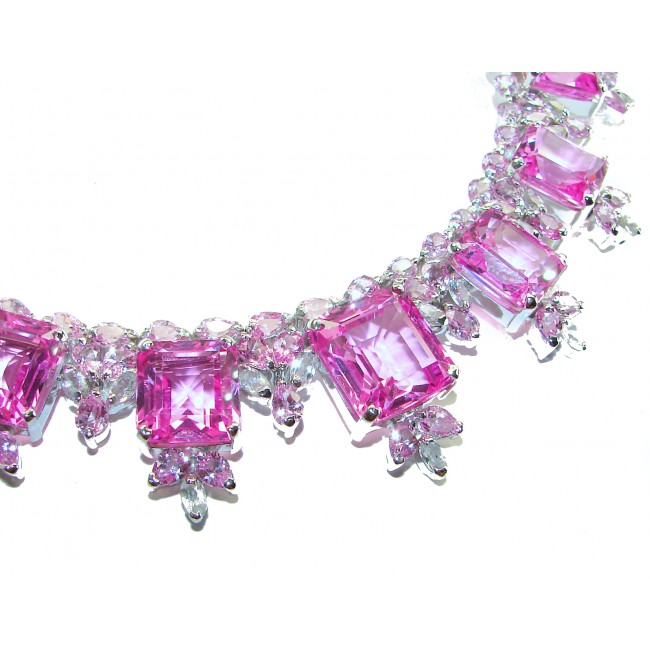 Tiffany - Magnificent 274.5 carat Pink Sapphire .925 Sterling Silver handcrafted Large Statement necklace, 122.6 grams