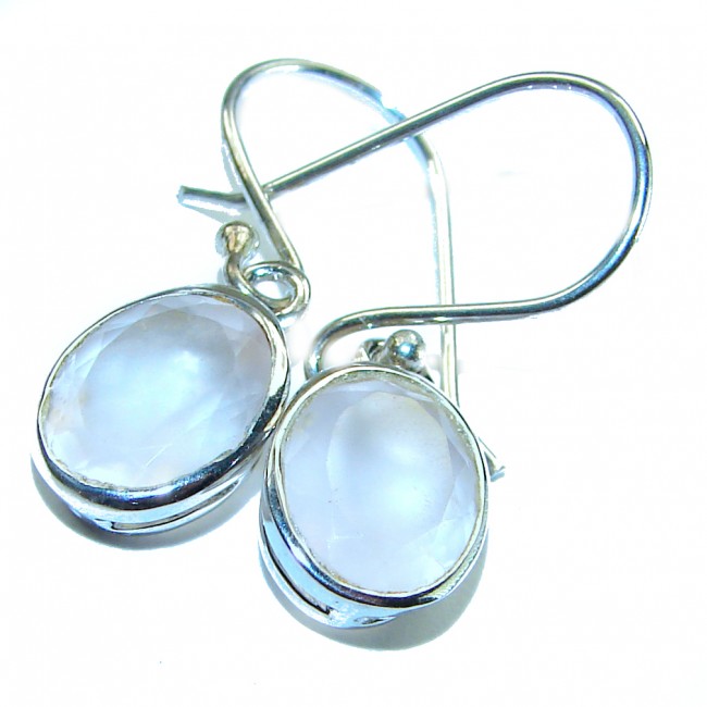 Authentic 6.2 carat Rose Quartz .925 Silver handcrafted Statement earrings
