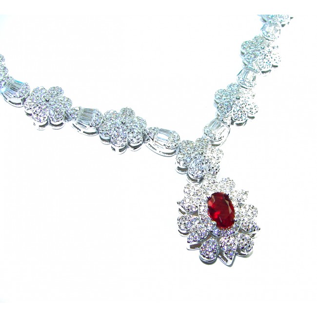Beauty of Nature - natural 4.5 carat Ruby .925 Sterling Silver handmade Statement necklace