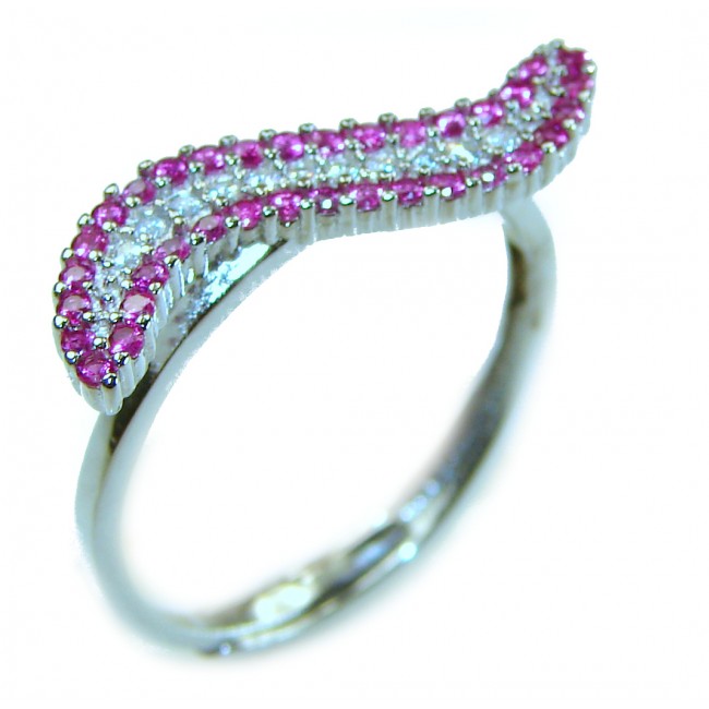 Genuine 3.5 CARAT Ruby .925 Sterling Silver handcrafted Ring size 8 1/2