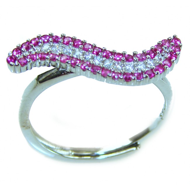 Genuine 3.5 CARAT Ruby .925 Sterling Silver handcrafted Ring size 8 1/2