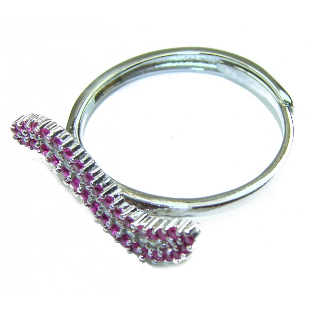 Genuine 3.5 CARAT Ruby .925 Sterling Silver handcrafted Ring size 8 1/2