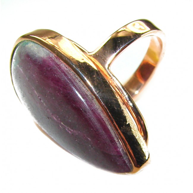Natural Eudialyte 14K Gold over .925 Sterling Silver Large Ring s. 9 adjustable