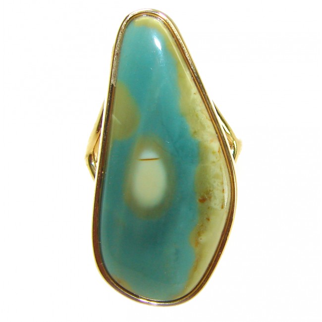 Genuine Top quality Imperial Jasper 14K Gold over .925 Sterling Silver handcrafted ring s. 10
