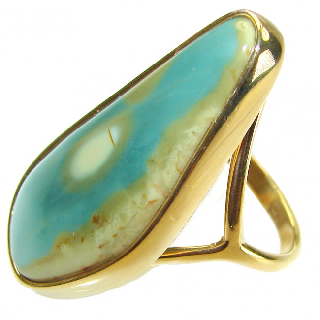 Genuine Top quality Imperial Jasper 14K Gold over .925 Sterling Silver handcrafted ring s. 10