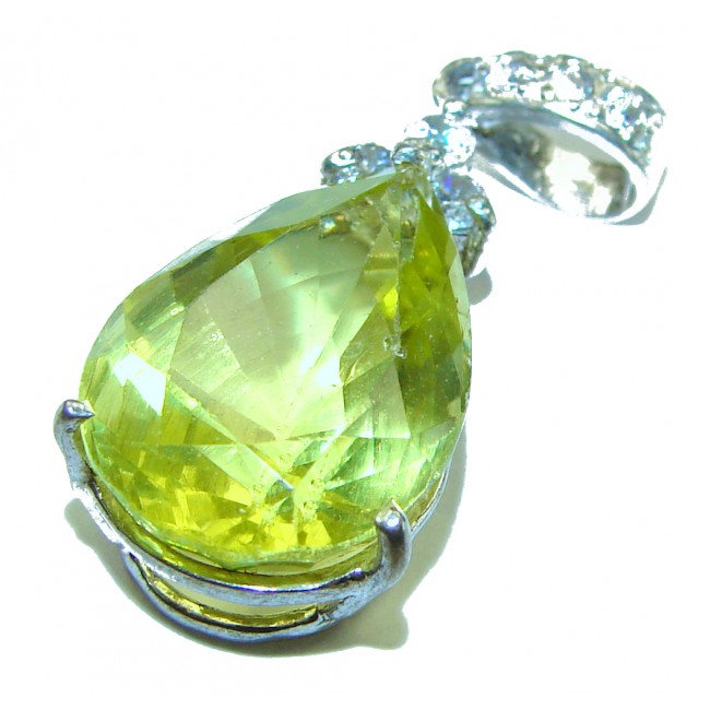 Splendid 14.5 carat Citrine .925 Sterling Silver Handcrafted Statement pendant