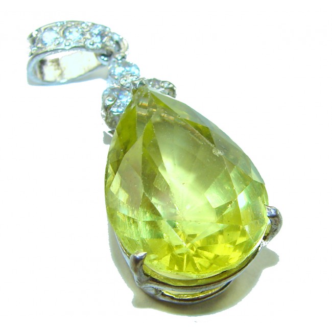 Splendid 14.5 carat Citrine .925 Sterling Silver Handcrafted Statement pendant