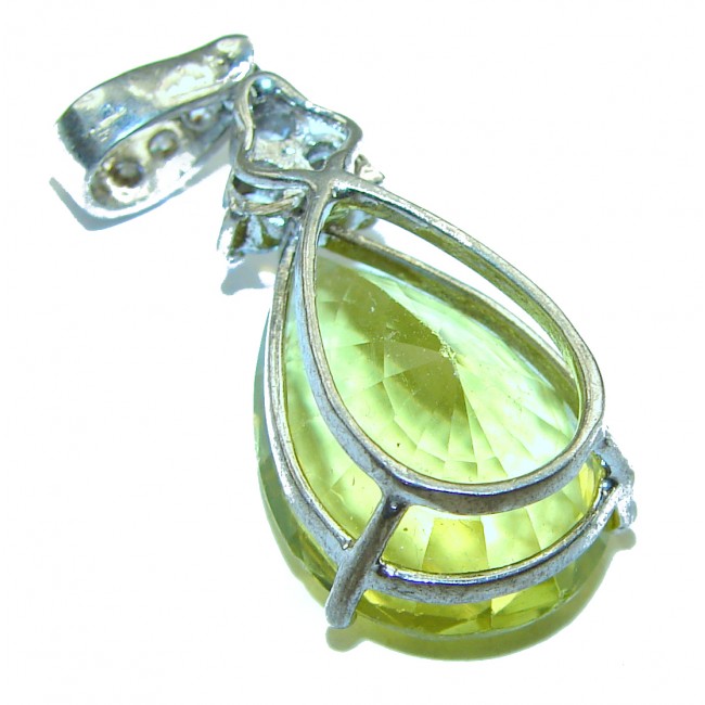 Splendid 14.5 carat Citrine .925 Sterling Silver Handcrafted Statement pendant