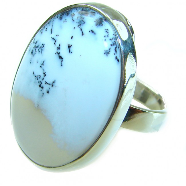 Top Quality Dendritic Agate .925 Sterling Silver handcrafted Ring s. 8 adjustable