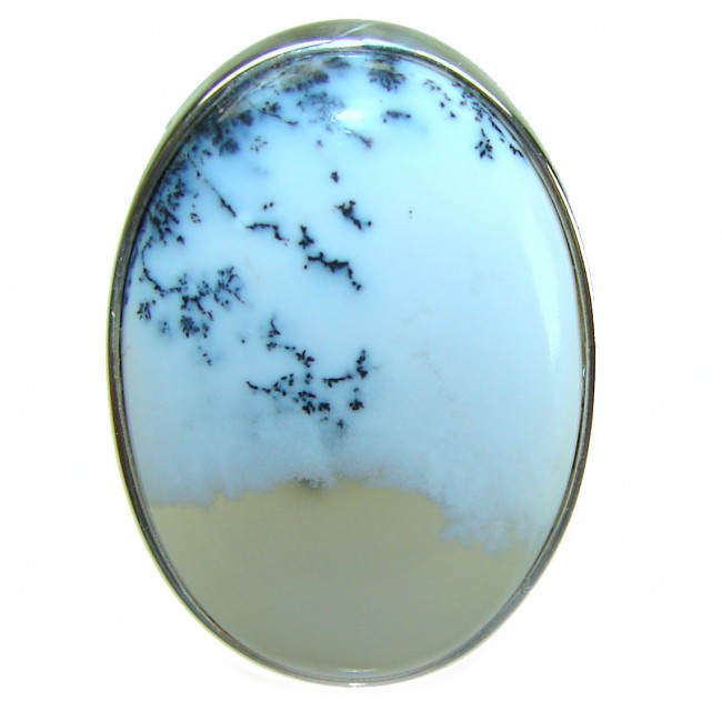 Top Quality Dendritic Agate .925 Sterling Silver handcrafted Ring s. 8 adjustable