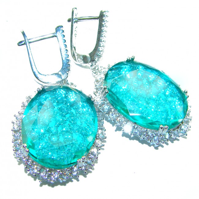 Eau Pure 19.5 carat AQUAMARINE .925 Sterling Silver Handcrafted Earrings