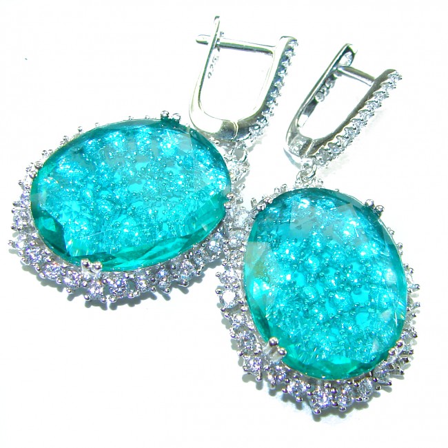 Eau Pure 19.5 carat AQUAMARINE .925 Sterling Silver Handcrafted Earrings