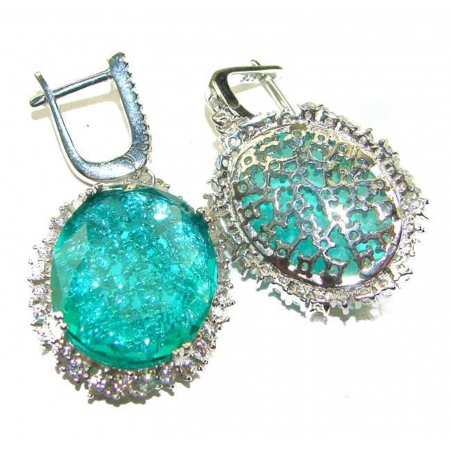 Eau Pure 19.5 carat AQUAMARINE .925 Sterling Silver Handcrafted Earrings