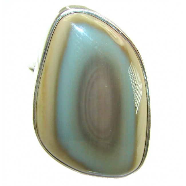 Genuine Imperial Jasper .925 Sterling Silver handcrafted ring s. 7 adjustable
