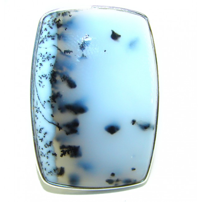 LARGE Top Quality Dendritic Agate .925 Sterling Silver handcrafted Ring s. 7 adjustable