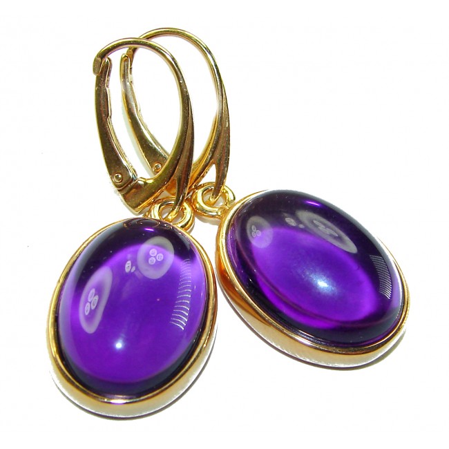 Lavender Fields 10.2 carat Amethyst 14K Gold over .925 Sterling Silver handcrafted earrings