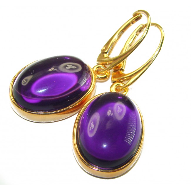 Lavender Fields 10.2 carat Amethyst 14K Gold over .925 Sterling Silver handcrafted earrings