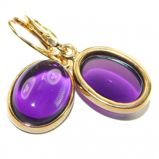 Lavender Fields 10.2 carat Amethyst 14K Gold over .925 Sterling Silver handcrafted earrings