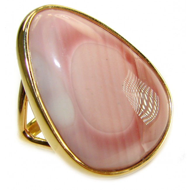 Genuine top quality Imperial Jasper 14K Gold over .925 Sterling Silver handcrafted ring s. 9 1/4