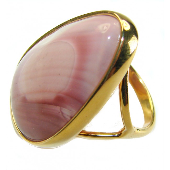 Genuine top quality Imperial Jasper 14K Gold over .925 Sterling Silver handcrafted ring s. 9 1/4