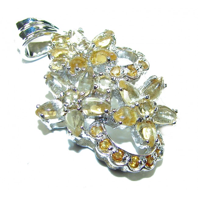 Splendid 110.5 carat Citrine .925 Sterling Silver Handcrafted Statement pendant