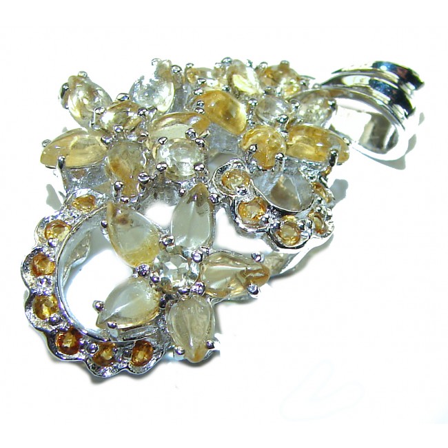 Splendid 110.5 carat Citrine .925 Sterling Silver Handcrafted Statement pendant