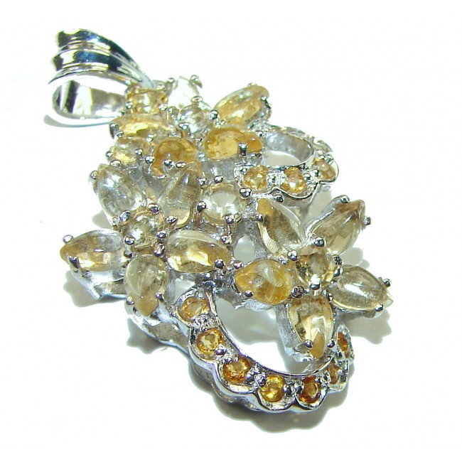 Splendid 110.5 carat Citrine .925 Sterling Silver Handcrafted Statement pendant