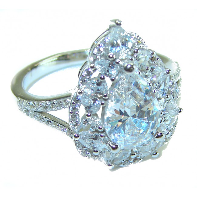 6.8 carat White Topaz .925 Sterling Silver brilliantly handcrafted stack ring s. 8 1/2