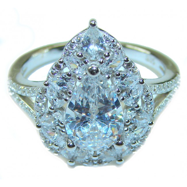 6.8 carat White Topaz .925 Sterling Silver brilliantly handcrafted stack ring s. 8 1/2