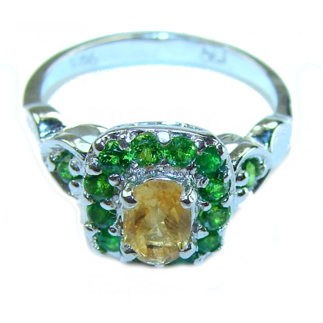 Esmeralda Authentic 3.3 carat Citrine .925 Sterling Silver handmade Ring s. 5 3/4