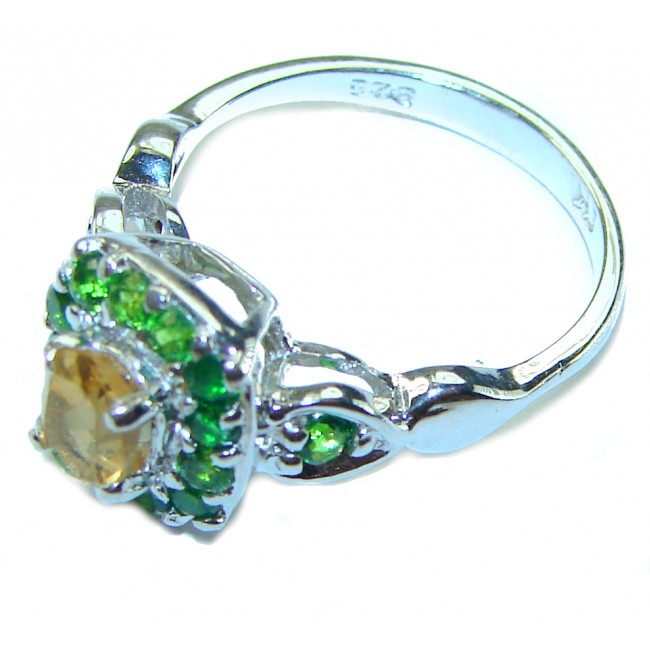 Esmeralda Authentic 3.3 carat Citrine .925 Sterling Silver handmade Ring s. 5 3/4