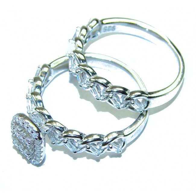 6.8 carat White Topaz .925 Sterling Silver brilliantly handcrafted stack ring s. 6 3/4