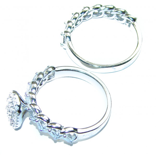 6.8 carat White Topaz .925 Sterling Silver brilliantly handcrafted stack ring s. 6 3/4