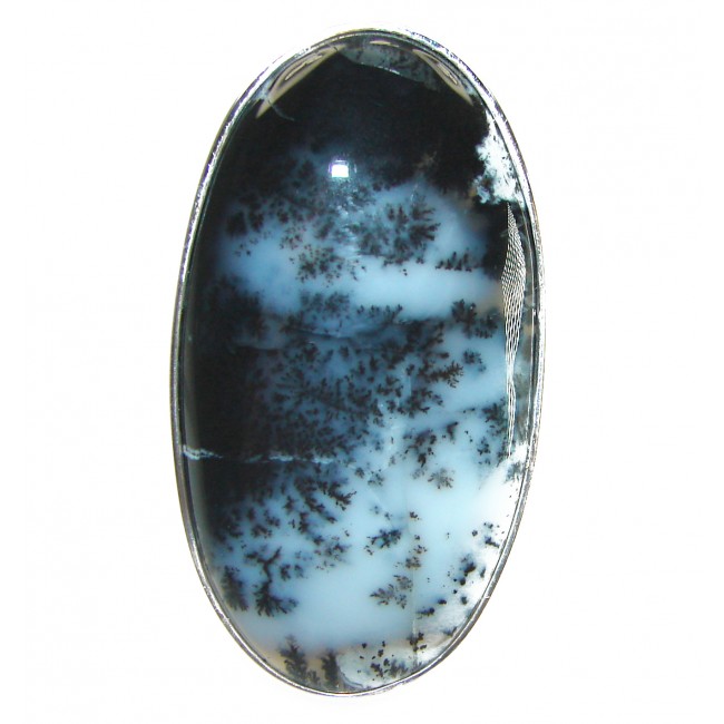 Top Quality Moss Dendritic Agate .925 Sterling Silver handcrafted Ring s. 7 adjustable