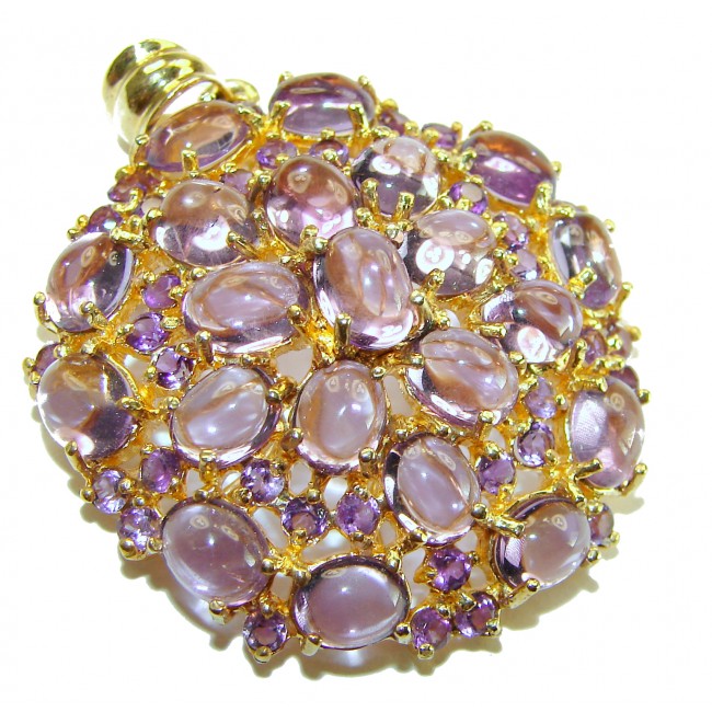 Purple Treasure 32.5 carat Amethyst 14K Gold over .925 Sterling Silver handcrafted Pendant