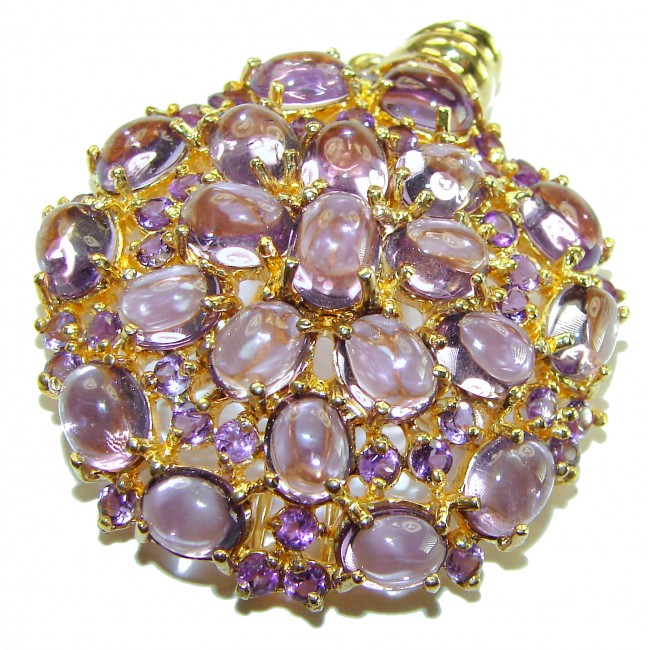Purple Treasure 32.5 carat Amethyst 14K Gold over .925 Sterling Silver handcrafted Pendant