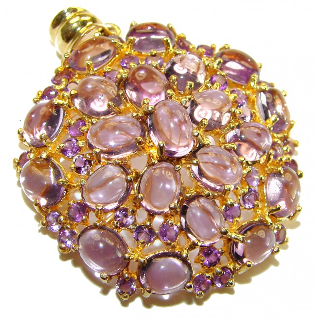 Purple Treasure 32.5 carat Amethyst 14K Gold over .925 Sterling Silver handcrafted Pendant