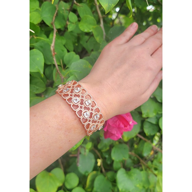 Miabella 18.5 CARAT Aquamarine 18K Gold over .925 Sterling Silver handmade bangle Bracelet - photo 2